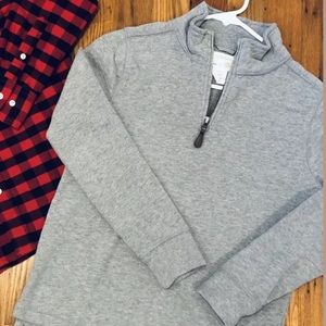 Boys CREWCUTS gray sueded 1/4 zip shirt Size 10
